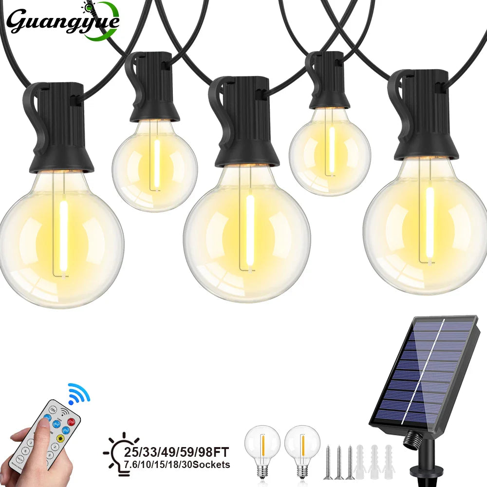 Guirlande solaire LED Edison pour ambiance balcon