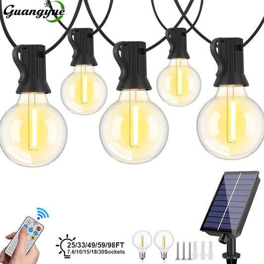 Guirlande solaire LED Edison pour ambiance balcon