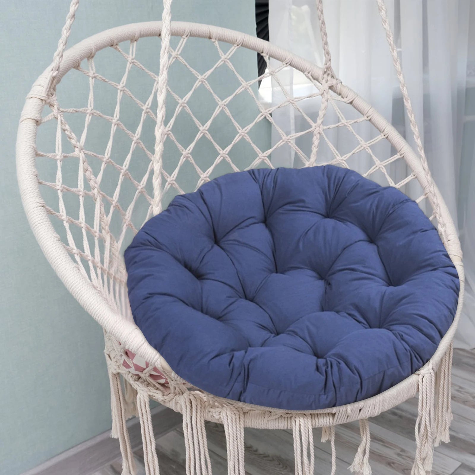 Coussin Rond Épais Ø50cm — Compatible Chaise Œuf - vue détaillée