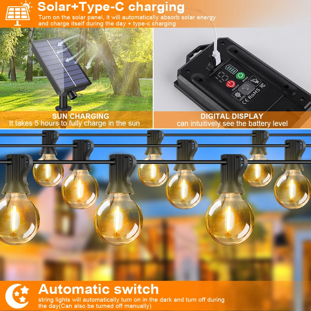 Guirlande Solaire G40 Premium — Ambiance Italienne - vue détaillée