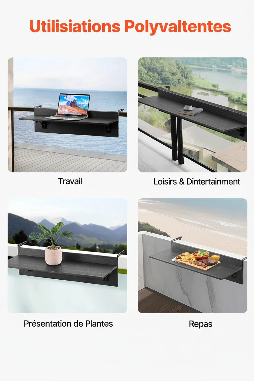 Tablette Pliante Suspendue à la Rambarde — Solution Génie - photo 6