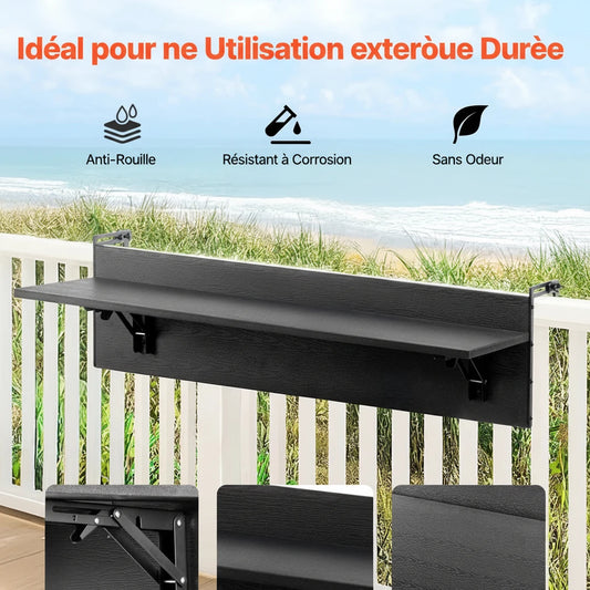 Tablette Pliante Suspendue à la Rambarde — Solution Génie - vue détaillée
