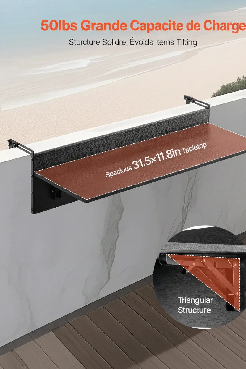 Tablette Pliante Suspendue à la Rambarde — Solution Génie - photo 3