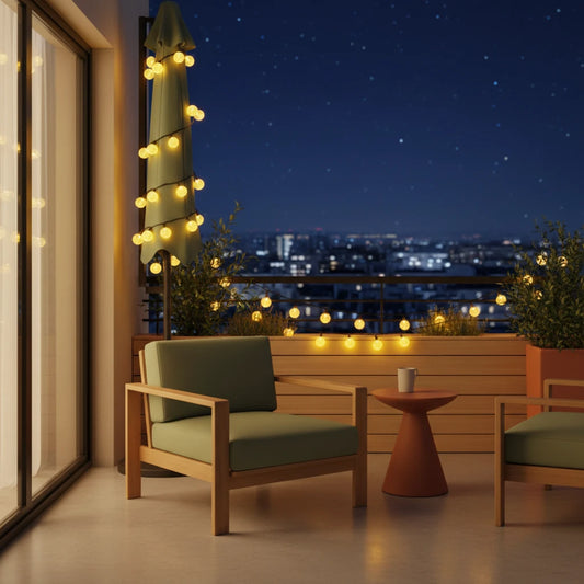 Guirlande Solaire 200 LEDs Globes Cristal Étoilés - vue principale