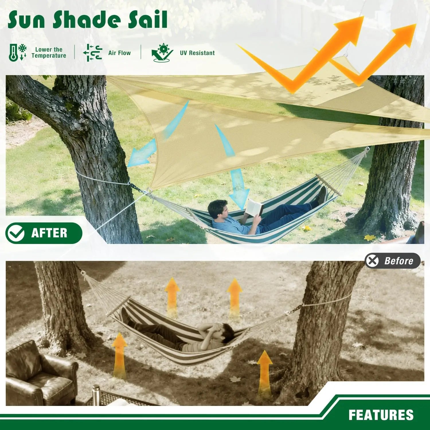 Voile d'Ombrage Triangle 98% Anti-UV — Multi-Tailles - photo 4