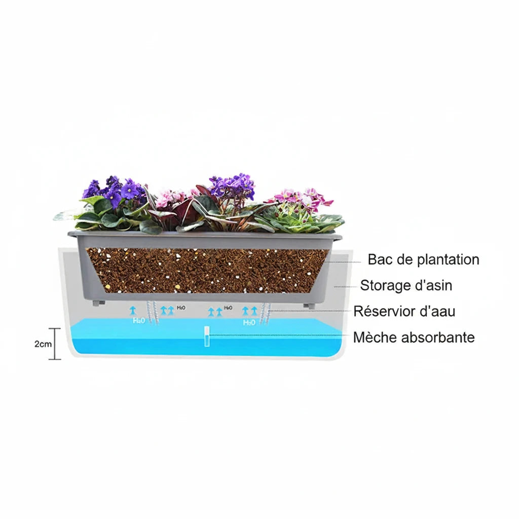 Pot Auto-Arrosant Premium avec Indicateur de Niveau d'Eau - photo 3