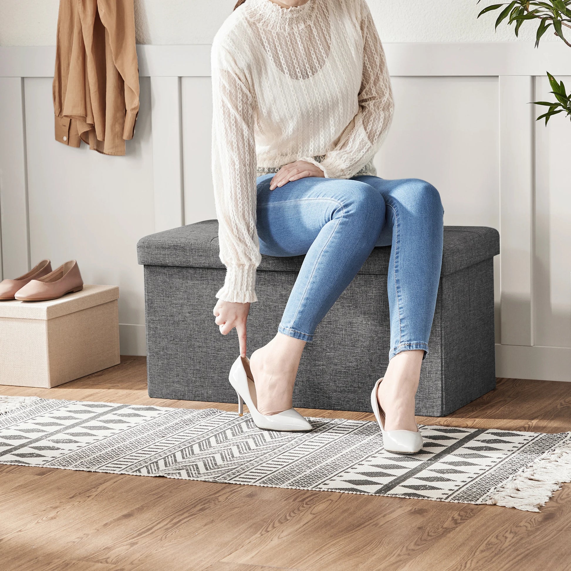 Banc Coffre Pliant 80L — Assise + Rangement Caché - photo 3