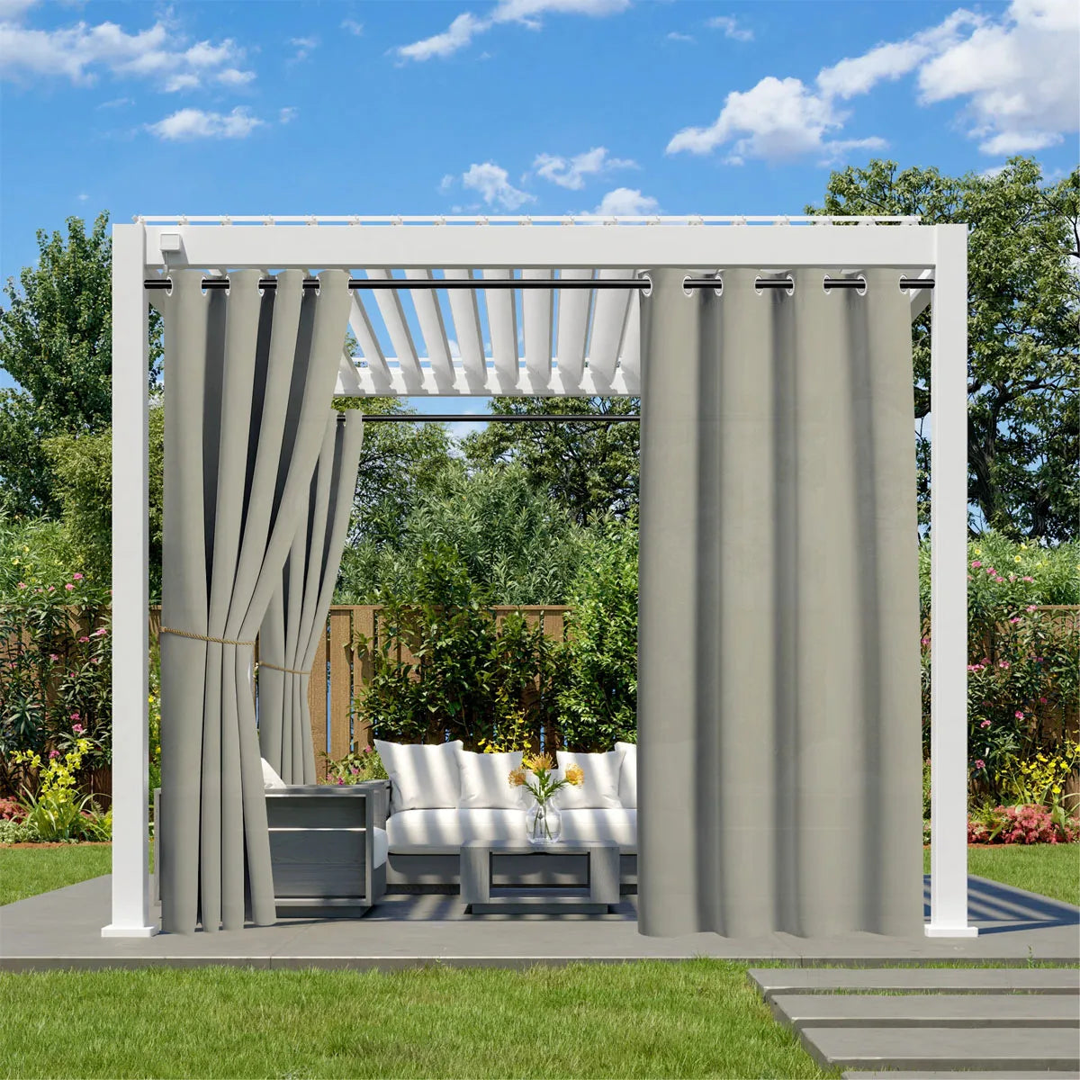 Rideau Outdoor Imperméable à Œillets — Plusieurs Tailles - dimensions
