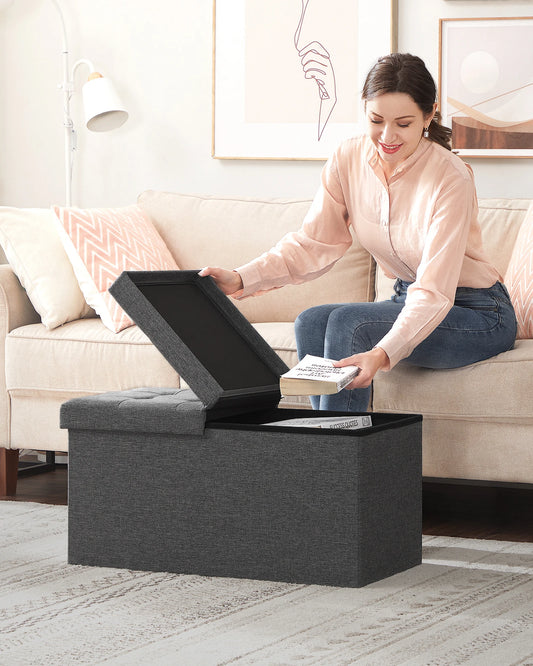 Banc Coffre Pliant 80L — Assise + Rangement Caché - vue détaillée