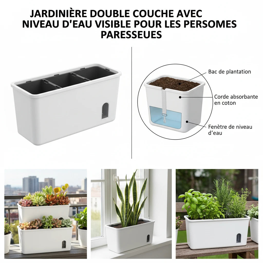 Pot Auto-Arrosant Premium avec Indicateur de Niveau d'Eau - photo 4