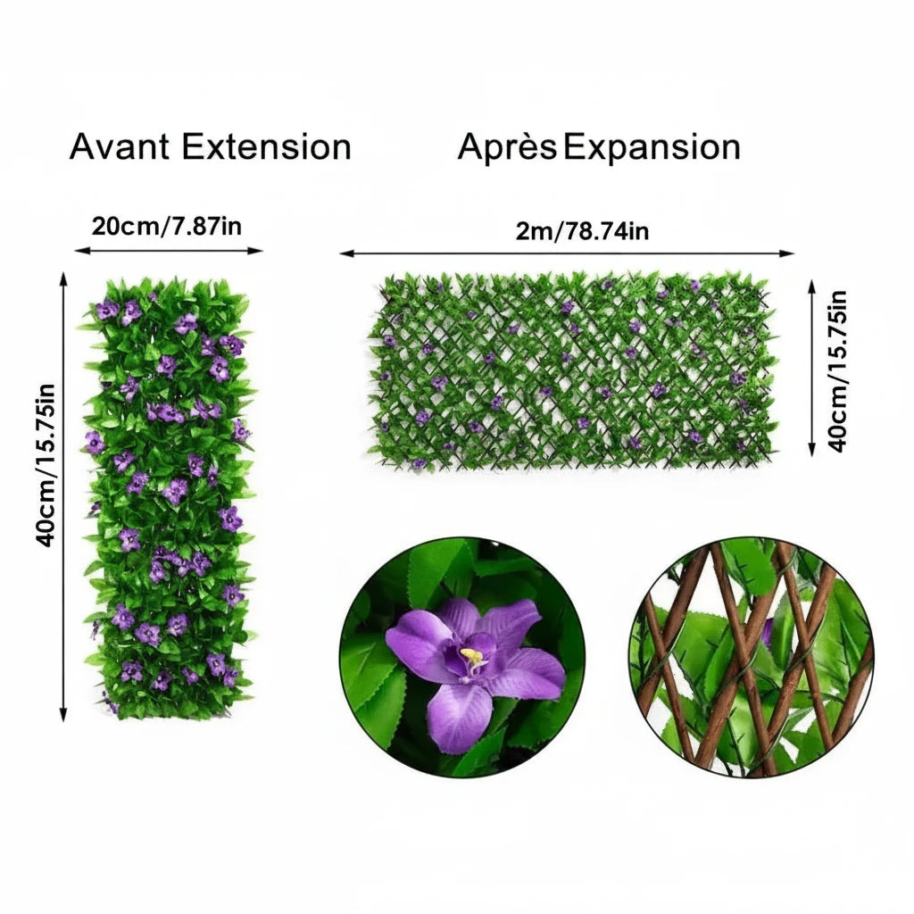 Haie Artificielle Brise-Vue — Mur Végétal Naturel - dimensions