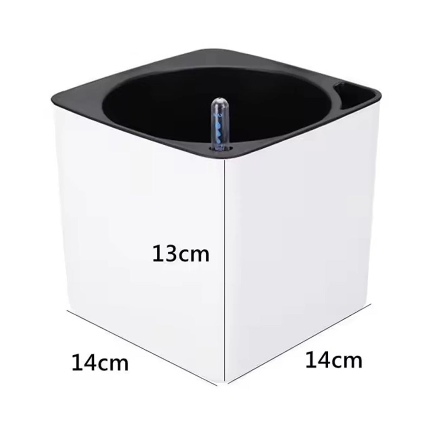 Pot Auto-Arrosant Élégant Blanc — Format Famille - dimensions