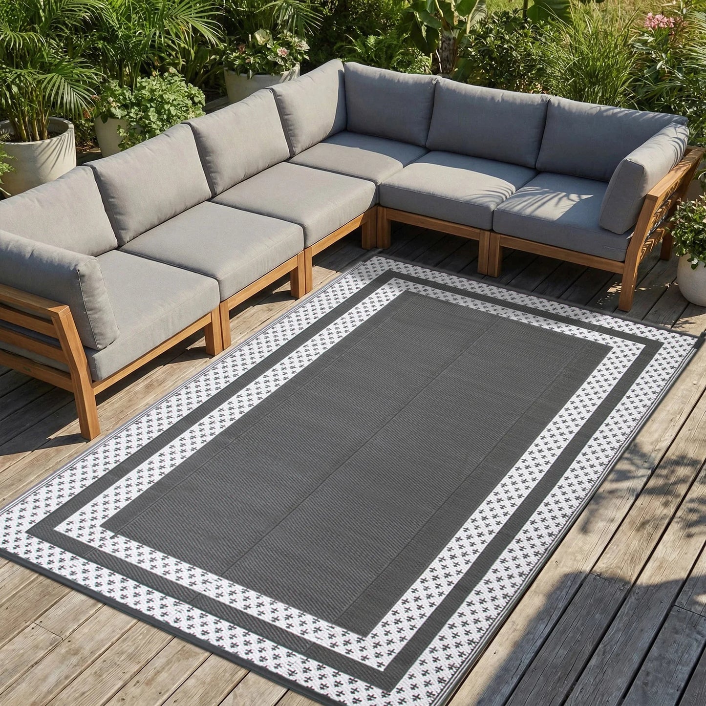 Tapis Extérieur XL avec Piquets — Style Boho Outdoor - vue détaillée